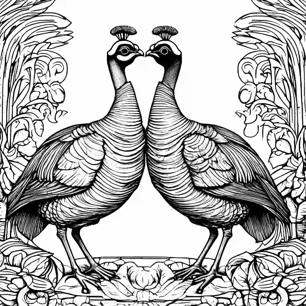 Guinea fowls coloring pages